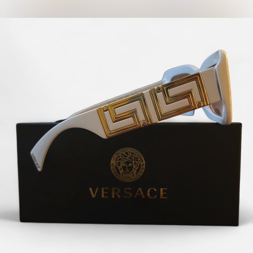 Versace Gold and White Sunglasses Iconic Design